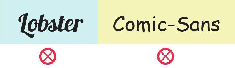 Comic Sans and Lobster examples