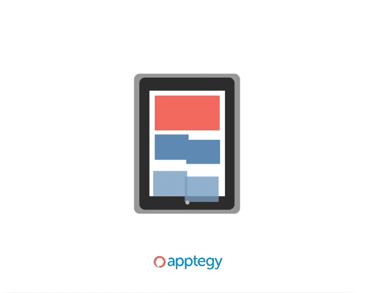 Animated Gif with design assets shifting to fit different screens